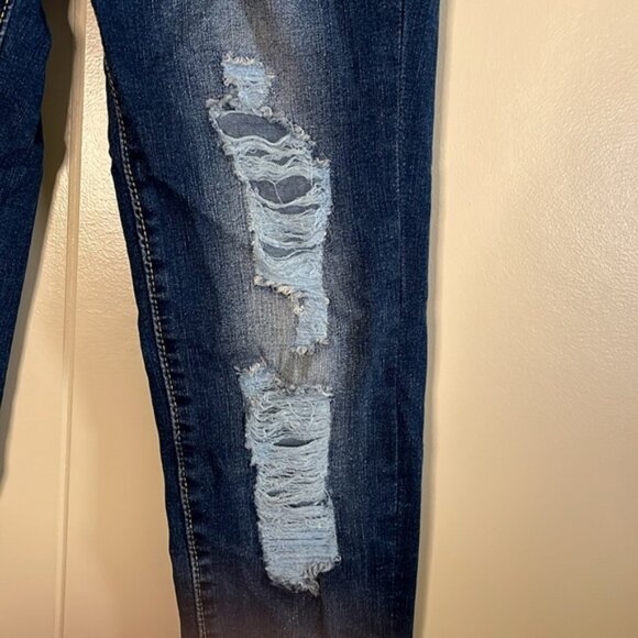 Denizen from Levi's Blue Skinny Jeans with Distressed Details - Picture 3 of 5